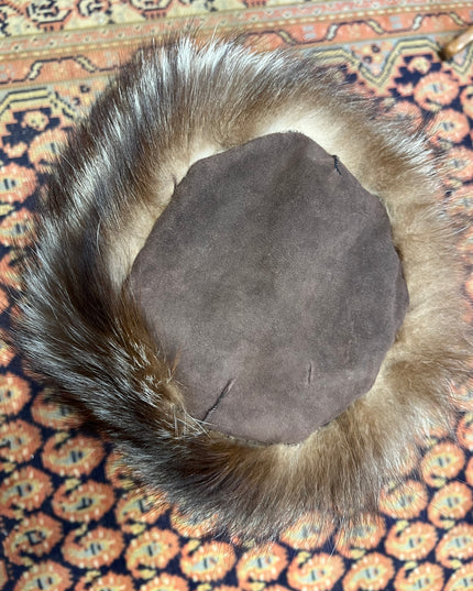 Cappello in volpe argentata naturale e scamiciato