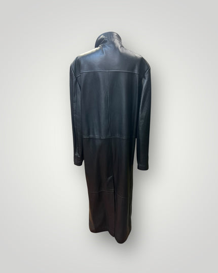 Cappotto in vera pelle vintage anni 1957 lungo fino alla caviglia