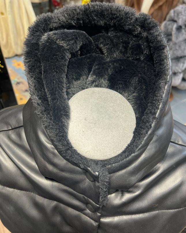 Veste avec capuche double fermeture du chaîne et bouton tag:S/M