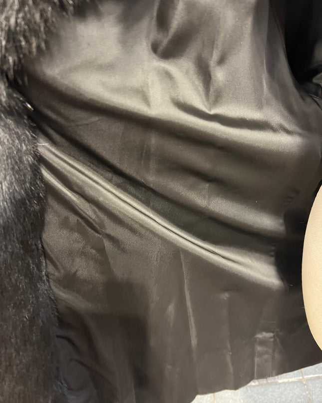 Manteau en fourrure de renard noir pièce unique 381