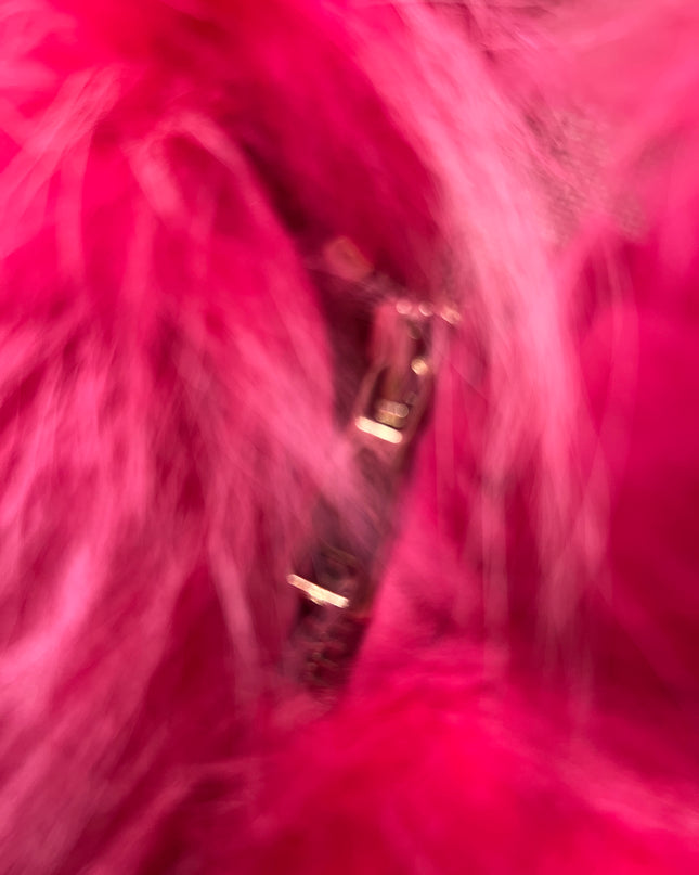 Bomber avec capuche en fourrure de renard tinté rose 🌹 fourrure réel