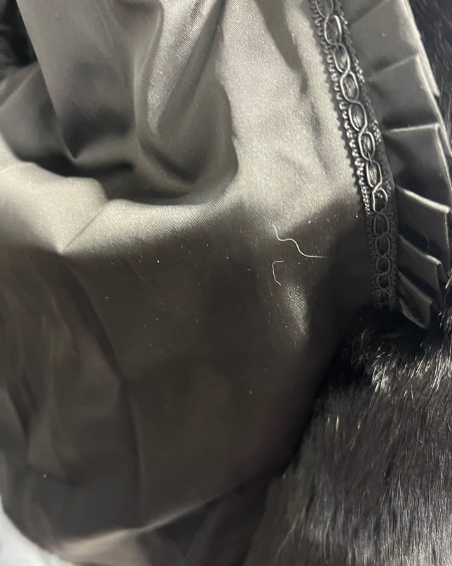 Manteau en fourrure de renard noir pièce unique 381