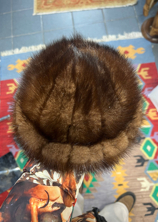Bonnet en fourrure de vison tag:M/L