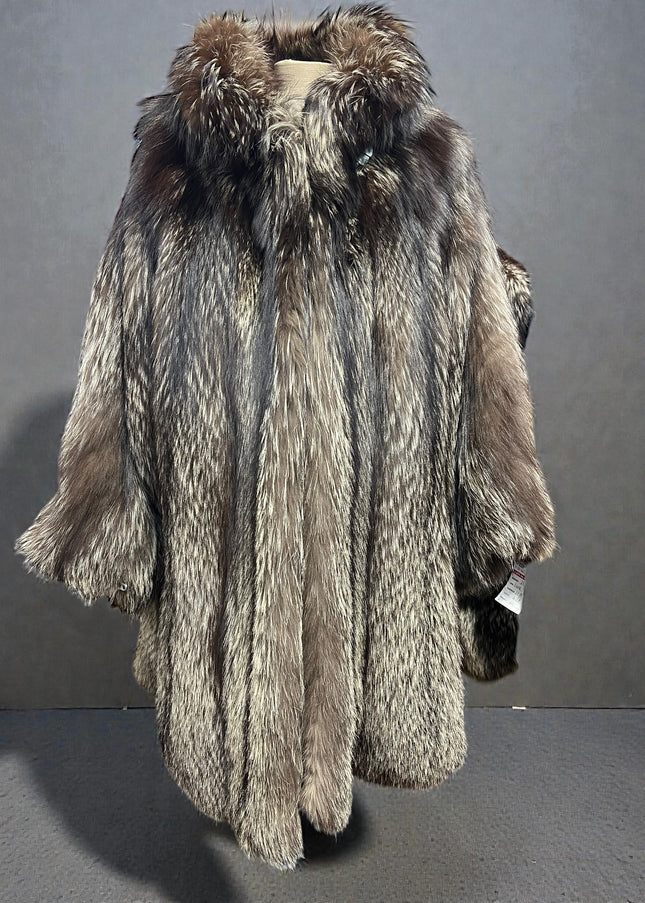Cappotto in volpe argentata sfilatata 284 usato vintage