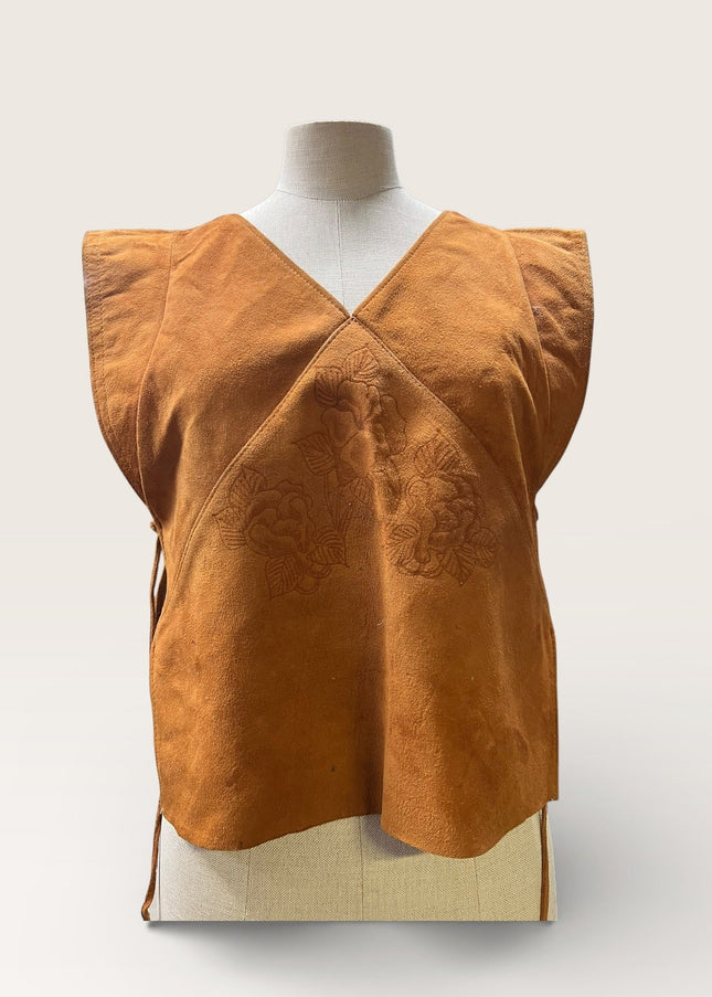 Gilet pelle scamosciata Santafe Made in U.S.A vintage 1970s