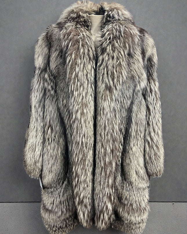 Manteau en fourrure de renard Groeland argenté 285