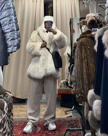 Cappotto in volpe shedo con Righi sulle maniche rif:139 usato come nuovo