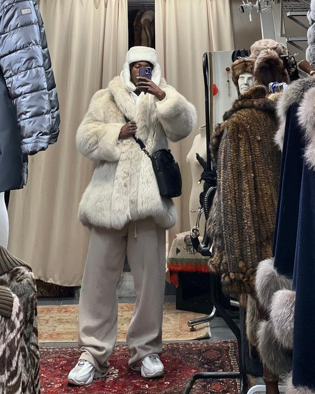 Cappotto in volpe shedo con Righi sulle maniche rif:139 usato come nuovo