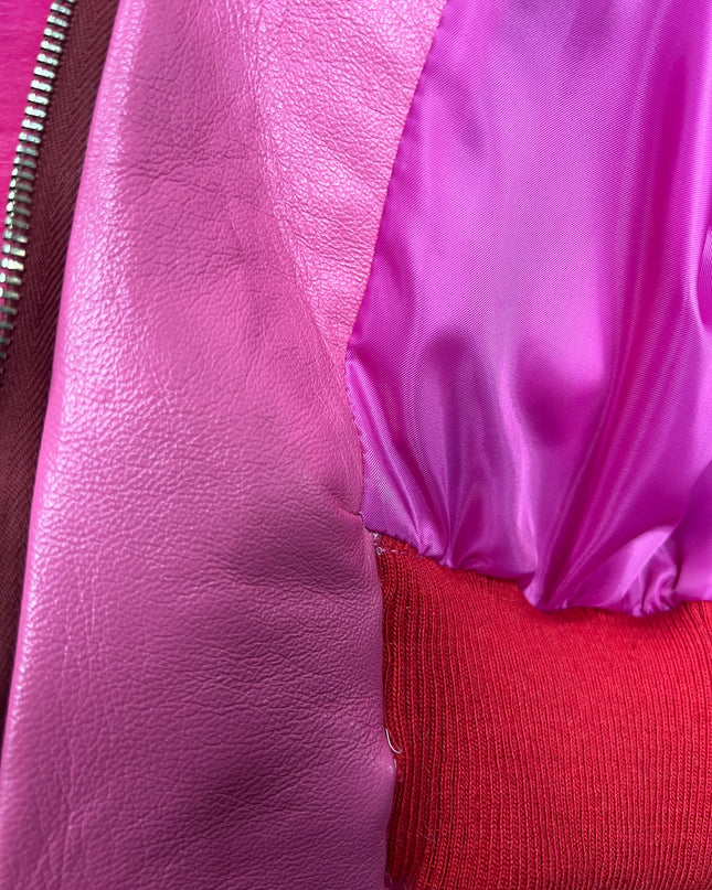 Bomber avec capuche en fourrure de renard tinté rose 🌹 fourrure réel