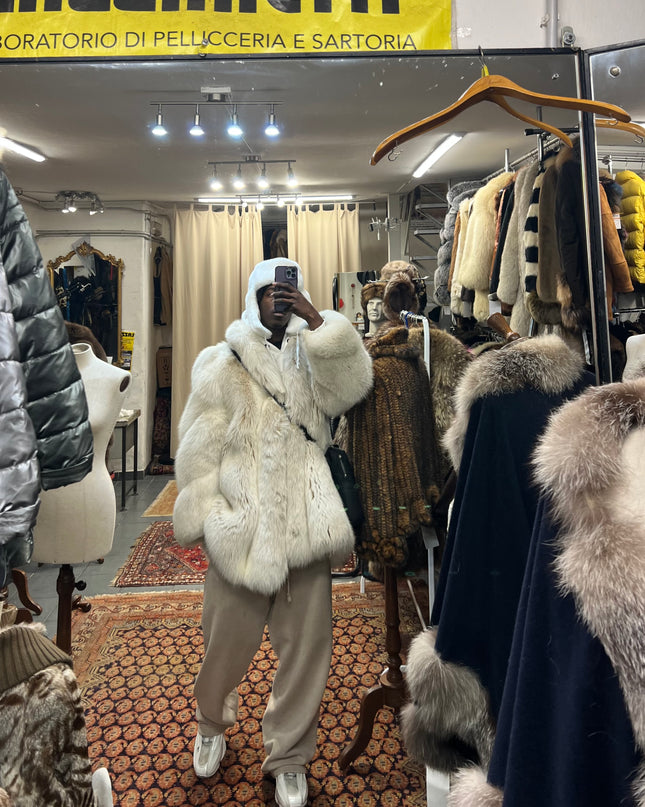 Cappotto in volpe shedo con Righi sulle maniche rif:139 usato come nuovo