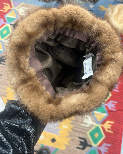 Bonnet en fourrure de vison tag: S/m