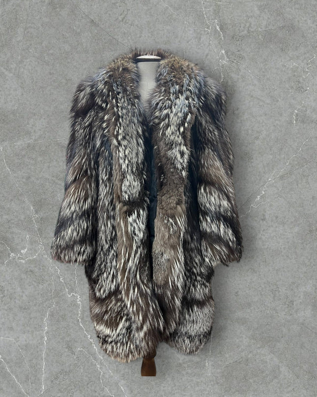 Manteau en fourrure de renard argenté 394