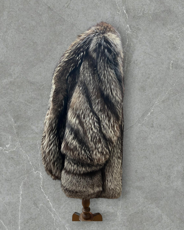 Manteau en fourrure de renard argenté 394