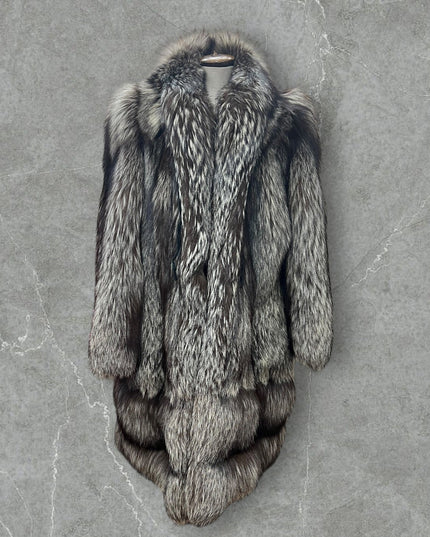 Manteau en fourrure de renard argenté référence 401
