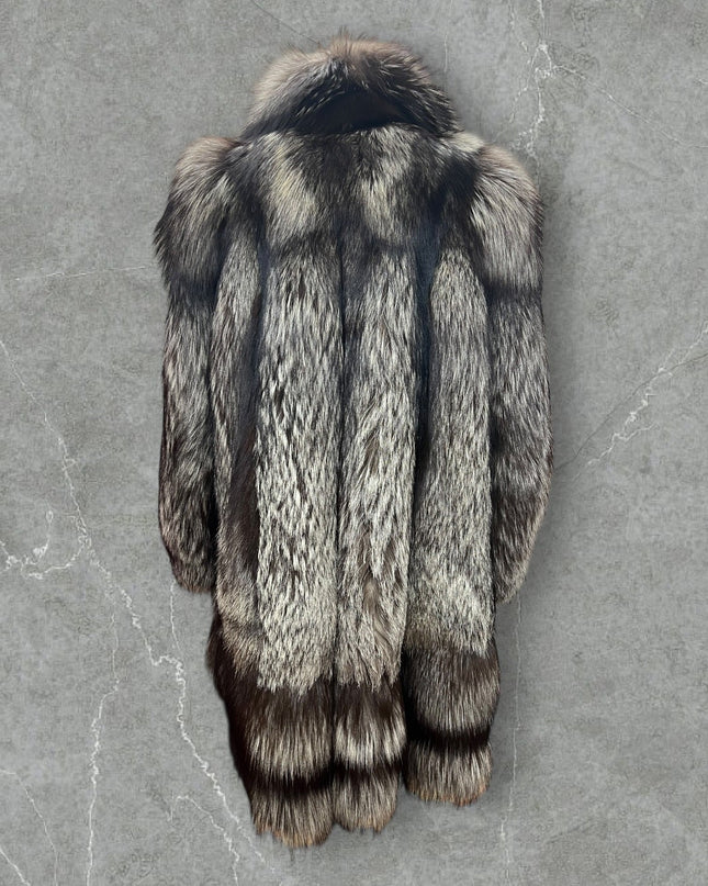 Manteau en fourrure de renard argenté référence 401