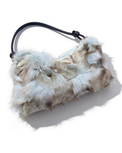 Sac Bandoulière Fourrure Renard Argenté - Hiver 2026
