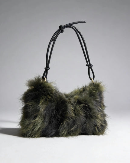 Sac Bandoulière Fourrure Renard Argenté - Hiver 2026