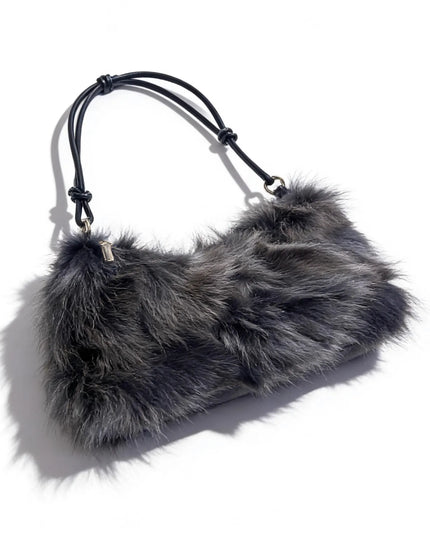 Sac Bandoulière Fourrure Renard Argenté - Hiver 2026