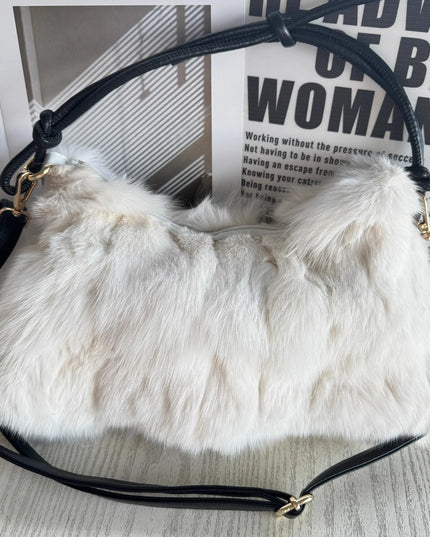 Sac Bandoulière Fourrure Renard Argenté - Hiver 2026