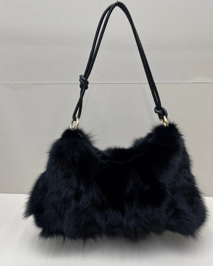 Sac Bandoulière Fourrure Renard Argenté - Hiver 2026