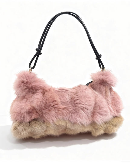 Sac Bandoulière Fourrure Renard Argenté - Hiver 2026