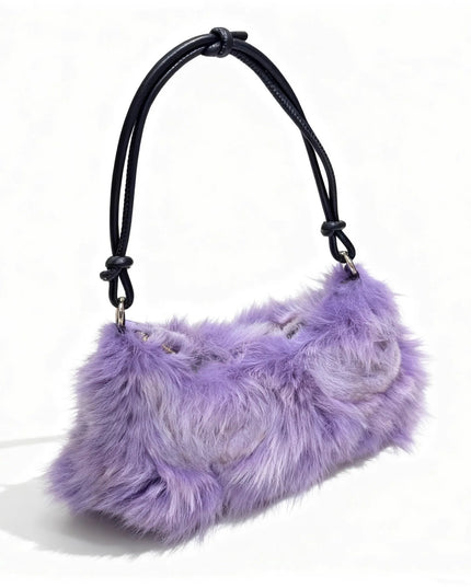 Sac Bandoulière Fourrure Renard Argenté - Hiver 2026