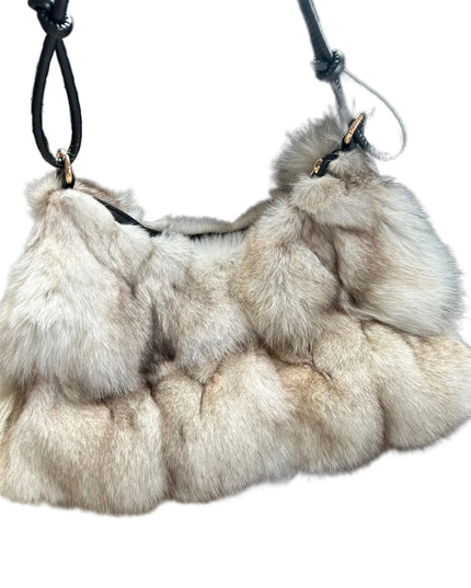 Sac Bandoulière Fourrure Renard Argenté - Hiver 2026
