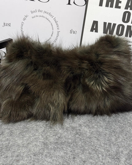 Sac Bandoulière Fourrure Renard Argenté - Hiver 2026