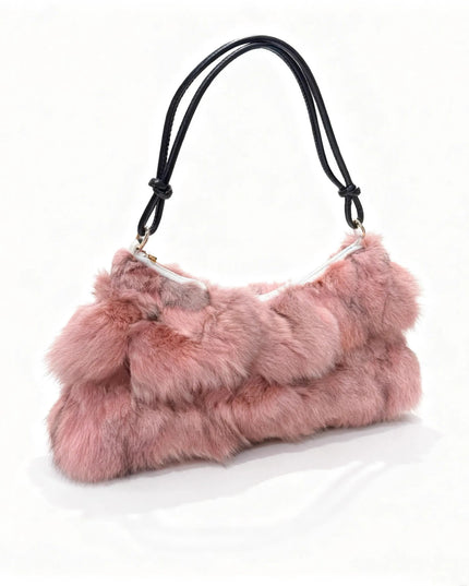 Sac Bandoulière Fourrure Renard Argenté - Hiver 2026