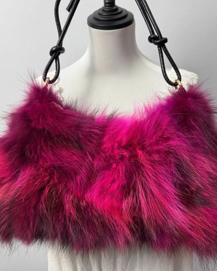 Sac Bandoulière Fourrure Renard Argenté - Hiver 2026