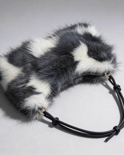 Sac Bandoulière Fourrure Renard Argenté - Hiver 2026