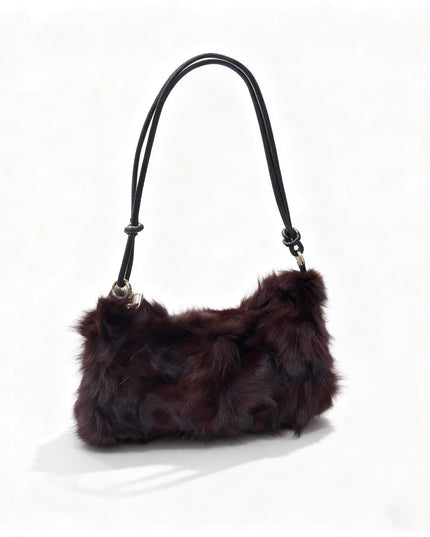 Sac Bandoulière Fourrure Renard Argenté - Hiver 2026