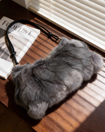 Sac Bandoulière Fourrure Renard Argenté - Hiver 2026
