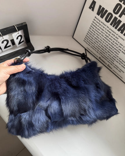 Sac Bandoulière Fourrure Renard Argenté - Hiver 2026