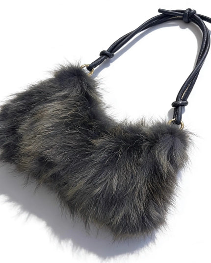 Sac Bandoulière Fourrure Renard Argenté - Hiver 2026