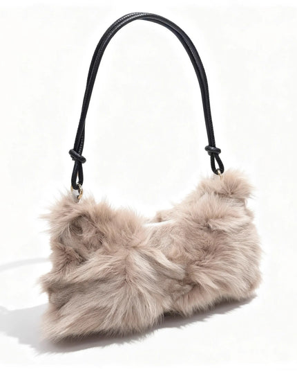 Sac Bandoulière Fourrure Renard Argenté - Hiver 2026