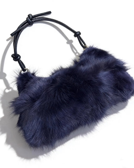 Sac Bandoulière Fourrure Renard Argenté - Hiver 2026