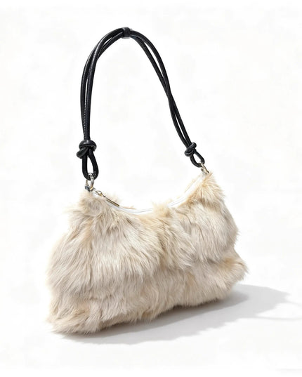 Sac Bandoulière Fourrure Renard Argenté - Hiver 2026