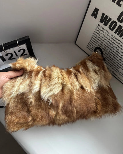 Sac Bandoulière Fourrure Renard Argenté - Hiver 2026