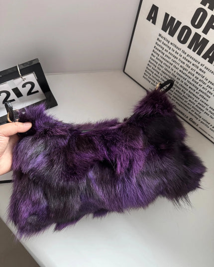 Sac Bandoulière Fourrure Renard Argenté - Hiver 2026