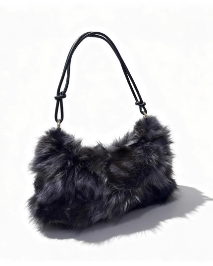Sac Bandoulière Fourrure Renard Argenté - Hiver 2026